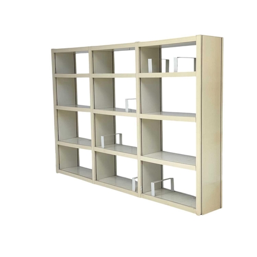 1059 - An Artemide plastic three-section adjustable bookcase. Italian, 1980s, height 146cm, width 227cm, de... 