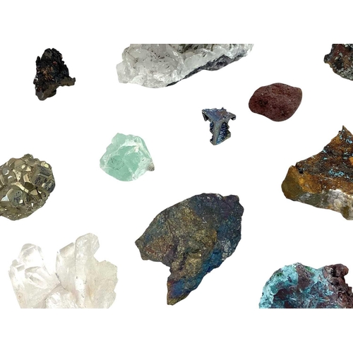 1099 - A collection of minerals. Including copper and iron specimens, quartz, and others. Mollie and Graham... 