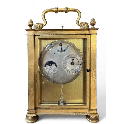 1123 - Antoine Blondeau, A carriage clock. French, circa 1825-30, with an engine-turned gilt bronze case, p... 