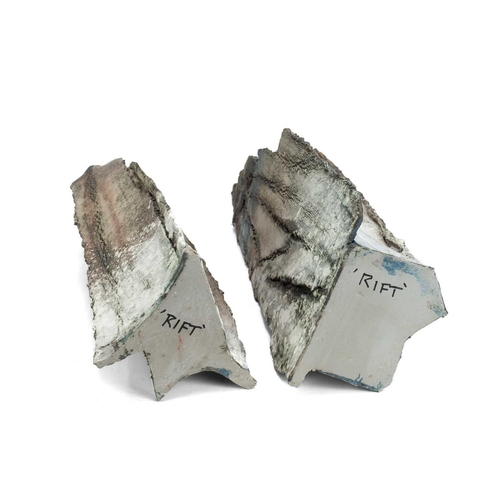 1134 - § Paula Downing (1948). Two sculptural ceramic pieces 'Rift', impressed personal seal marks and titl... 