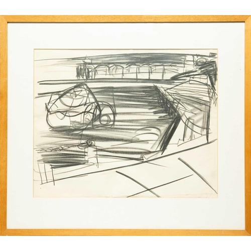 1137 - § Peter LANYON (1918-1964) Clevedon Study VII (1964) Charcoal and pencil on paper, titled verso, 40X... 