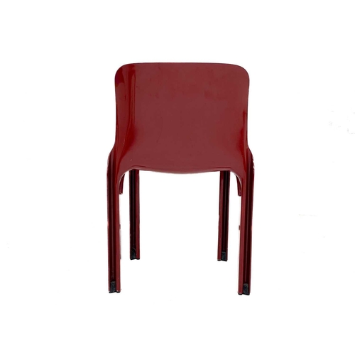 1146 - Vico Magistretti for Artemide, a red plastic chair-Selene. Stamped mark, height 76cm. Mollie & Graha... 