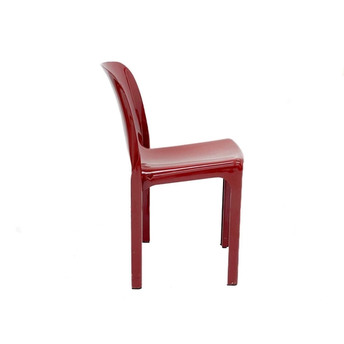 1146 - Vico Magistretti for Artemide, a red plastic chair-Selene. Stamped mark, height 76cm. Mollie & Graha... 