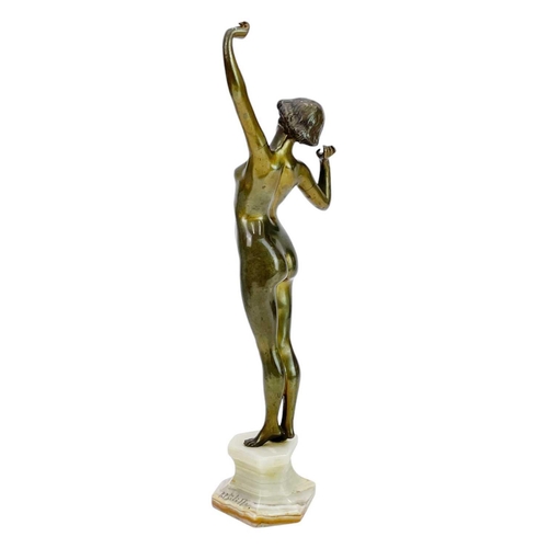 141 - Paul Philippe (1870-1930 ) Le Reveil, or the Awakening, An Art Deco bronze figure. The female nude w... 