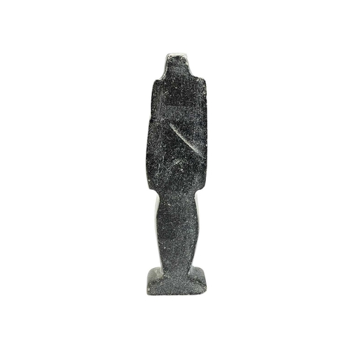 142 - An Egyptian carved black stone standing figure. 20th century, height 15cm.