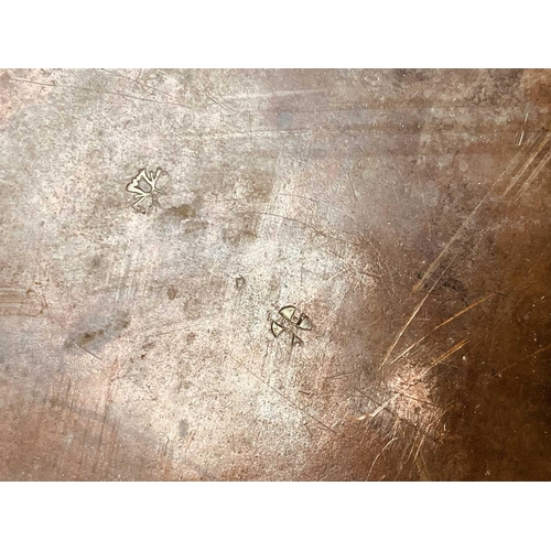 153 - Two 19th century copper pans. One stamped with Benham & Froud mark, each with twin handles, diameter... 