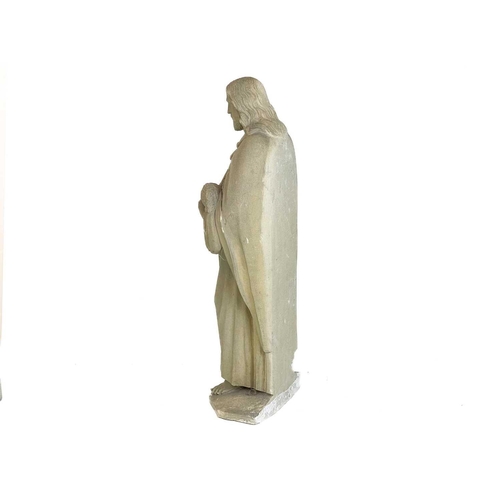 170 - A carved Bath stone figure of St John The Baptist. Probably circa 1900, height 59cm.