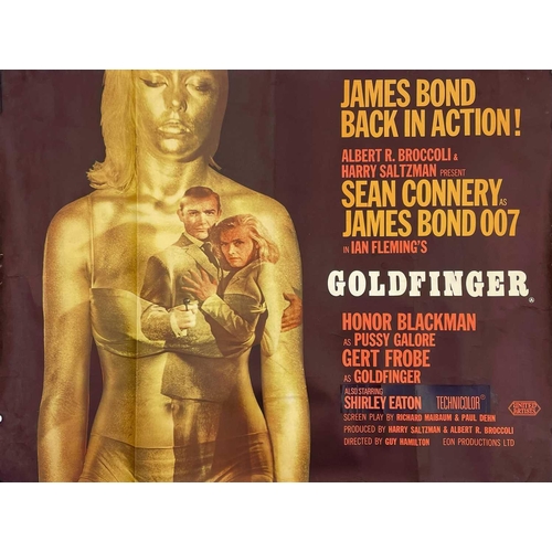 19 - James Bond Goldfinger British Quad poster. Stafford & Co Ltd Nottingham and London, with pasted 'Als... 