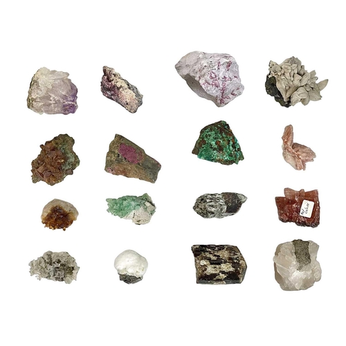 191 - A collection of mineral specimens. To include cinnabar, stilbite, almandine garnet, tourmaline, mang... 