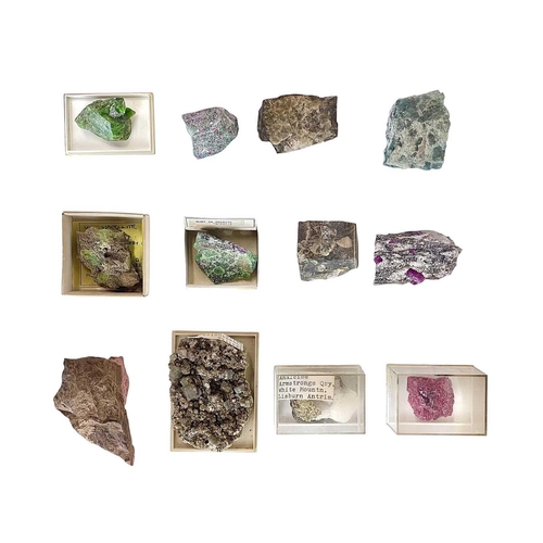 194 - A collection of mineral specimens. Mostly labelled to include ruby in zoisite from Tanzania, jaguar ... 