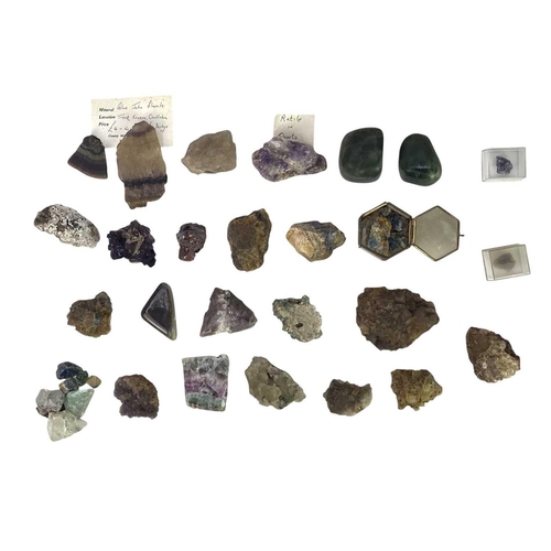 211 - A collection of UK mineral specimens. Mostly labelled to include Blue John fluorite Treek Cavern Cas... 