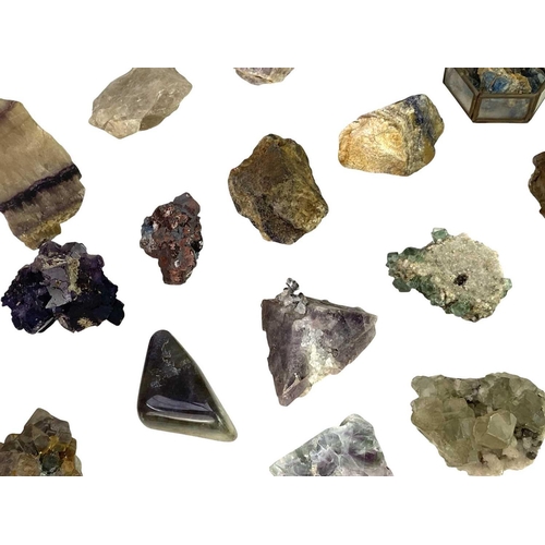 211 - A collection of UK mineral specimens. Mostly labelled to include Blue John fluorite Treek Cavern Cas... 