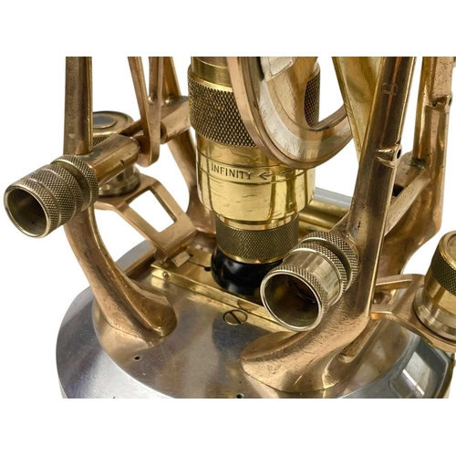 233 - A brass transit theodolite, by Thornton, Manchester. 20th century, with silver scale vertical and ho... 