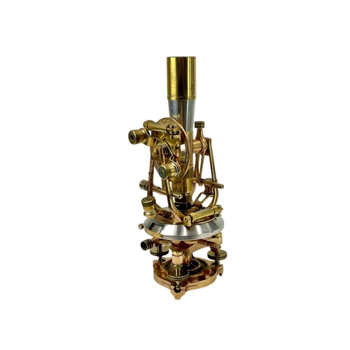 233 - A brass transit theodolite, by Thornton, Manchester. 20th century, with silver scale vertical and ho... 