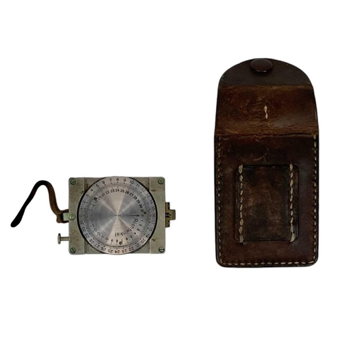 238 - An early 20th century Swiss compass/sitometer. In original leather case together with a brass Watkin... 