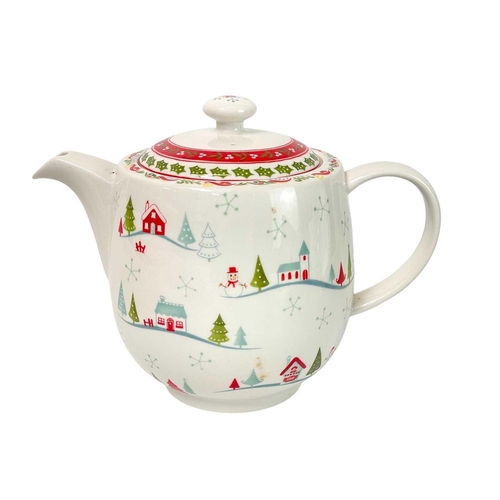 308 - A Portmeirion pottery Christmas Wish. To include, teapot and cover, serving bowl, four dessert bowls... 