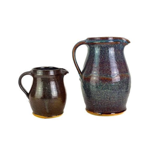 309 - Scott Marshall (1936-2008) Boscean Pottery, a large stoneware jug, another smaller jug, two mugs, a ... 