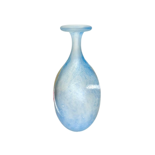 311 - Norman Stuart Clarke (1944) A studio glass vase. With a narrow neck, decorated an abstract design, s... 