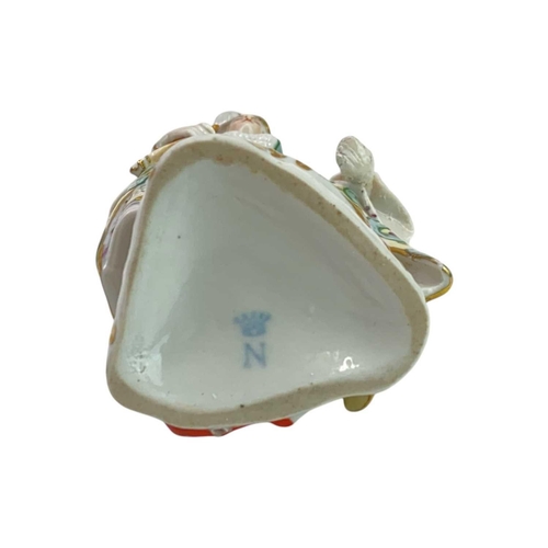 420 - An 18th century English blue painted porcelain miniature teapot. Possibly Worcester, height 7cm, tog... 