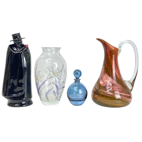 425 - A Sandeman Don decanter with three glasses. Height 25cm together with a Caithness vase, an Isle of W... 