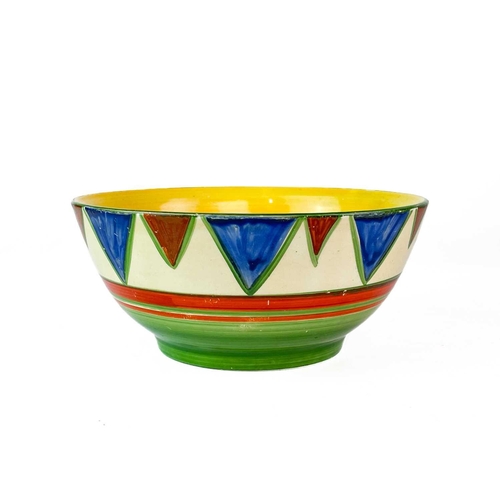 430 - A Clarice Cliff Original Bizarre pattern bowl. Newport Pottery marks, diameter 18cm.