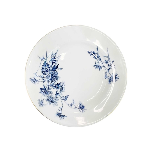 431 - A Royal Worcester Vitreous blue and white part dinner and tea service. With floral printed decoratio... 