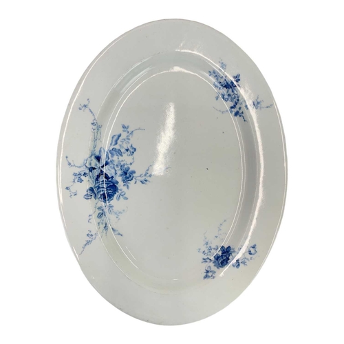 431 - A Royal Worcester Vitreous blue and white part dinner and tea service. With floral printed decoratio... 