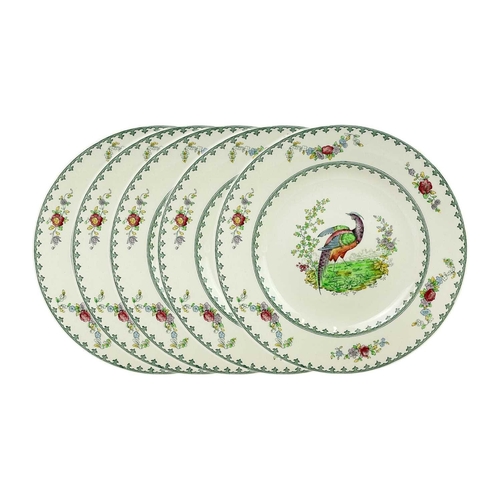 462 - A Copeland Spode Vienna Bird pattern part service. comprising; six dinner plates, five dessert plate... 