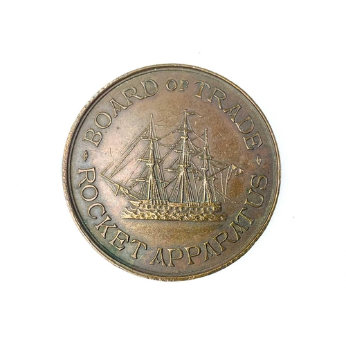 5 - A Board of Trade rocket apparatus bronze token. For proof of service at a wreck, diameter 3.5cm.