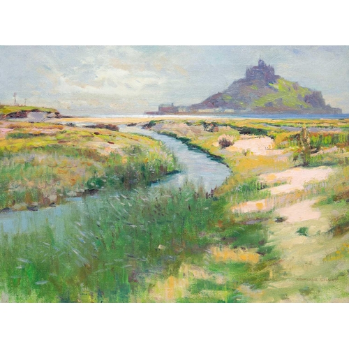 10 - Robert Borlase SMART (1881-1947) St Michael's Mount From Marazion Marshes Oil on canvas, signed, lab... 