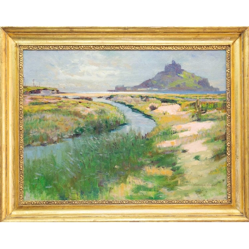 10 - Robert Borlase SMART (1881-1947) St Michael's Mount From Marazion Marshes Oil on canvas, signed, lab... 