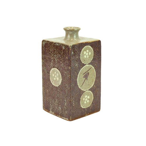 1002 - § Tatsuzo SHIMAOKA (1919-2007) Rectangular Bottle Vase Stoneware, height 20cm.