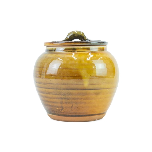 1036 - § Clive BOWEN (1943) Lidded Pot Earthenware, impressed seal, height 11cm.