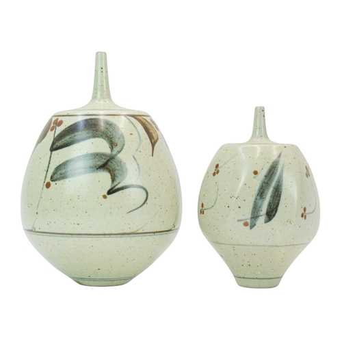 1037 - § Derek CLARKSON (1928-2013) Two Vases Stoneware, each with impressed seals, height of the largest v... 