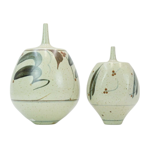 1037 - § Derek CLARKSON (1928-2013) Two Vases Stoneware, each with impressed seals, height of the largest v... 