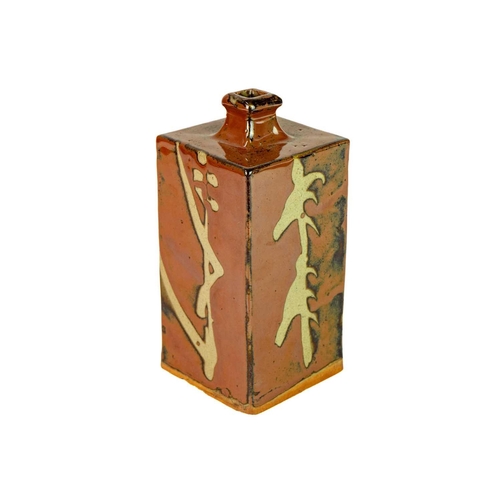 1072 - Shoji HAMADA (1894-1978) Rectangular Bottle Vase Stoneware, height 19cm.