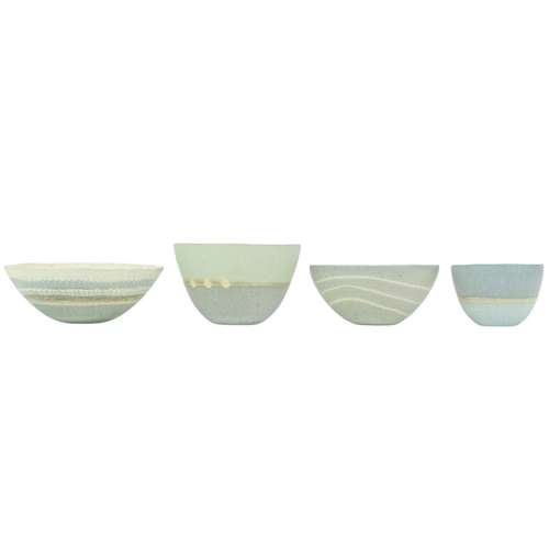 1073 - § Charlotte JONES (XX-XXI) Four Bowls Stoneware, each with incised marks to base, diameter of the la... 