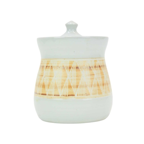 1082 - § Derek EMMS (1929-2004) Lidded Pot Porcelain, height including lid 13cm.