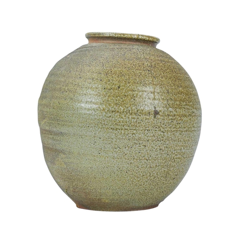 1084 - § Clayton AMEMIYA Large Wood Fired Jar Stoneware, incised mark to base, height 33cm.