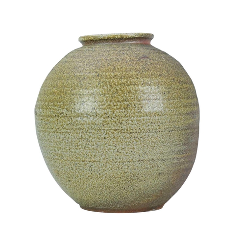 1084 - § Clayton AMEMIYA Large Wood Fired Jar Stoneware, incised mark to base, height 33cm.