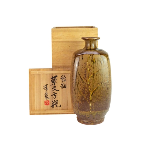 1110 - § Shigeyoshi ICHINO (1942-2011) Bottle Vase Stoneware with ash glaze, impressed seal to base, height... 