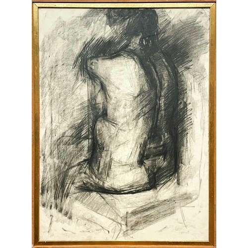 112 - § Francis HEWLETT (1930-2012) Nude Study from Behind Charcoal on paper, 74.5cm x 54.5cm, 80cm x 60cm... 