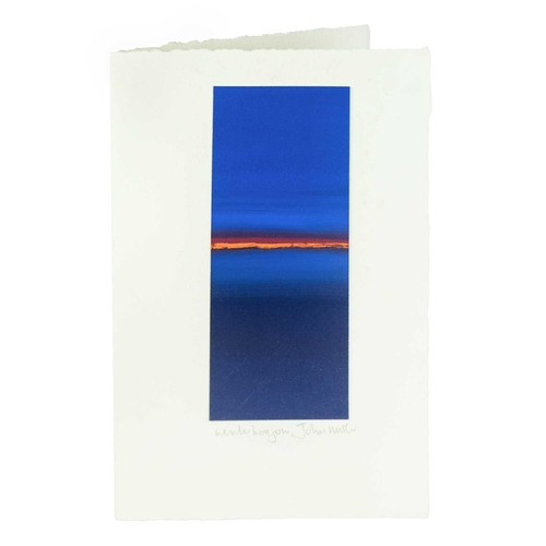 116 - § John MILLER (1931-2002) Winter Horizon Gouache on card, signed and inscribed, 15 x 6cm, card size ... 