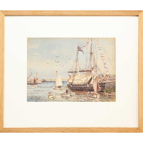 119 - Arthur WHITE (1865-1953) The Committee Boat, St Ives Watercolour, signed, 26 x 36cm, framed 48 x 57c... 