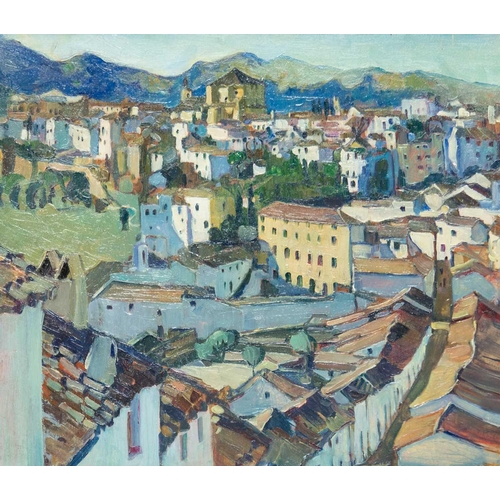 12 - § Pauline HEWITT (1873-1956) Cadaques, Catalonia  Oil on board, signed to verso, 38 x 43cm, framed 5... 