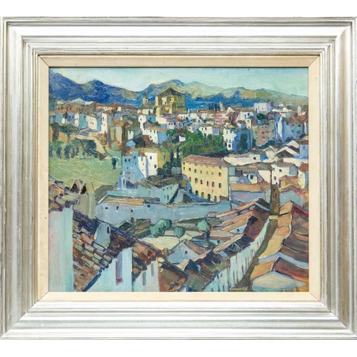 12 - § Pauline HEWITT (1873-1956) Cadaques, Catalonia  Oil on board, signed to verso, 38 x 43cm, framed 5... 