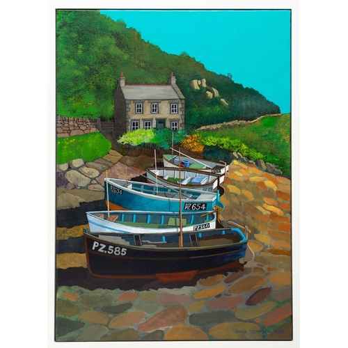 121 - § Chris THOMPSON (XX-XXI) Penberth (2024) Acrylic on canvas, signed and dated 2024, further signed a... 