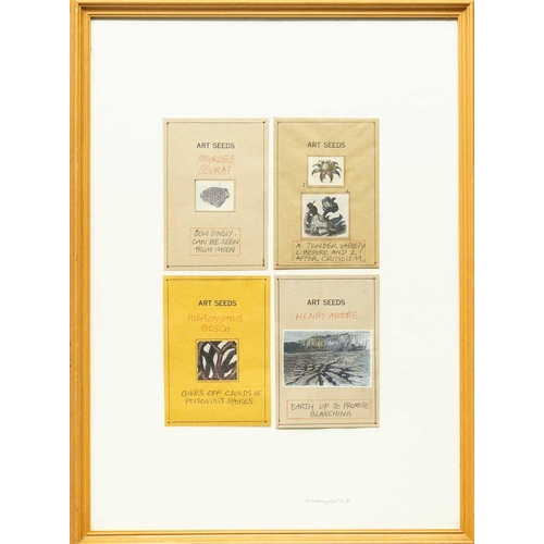 130 - § Andrew LANYON (1947) Art Seeds, 2003 Collage and ink, signed and dated '03, 33 x 23cm, framed 59.5... 