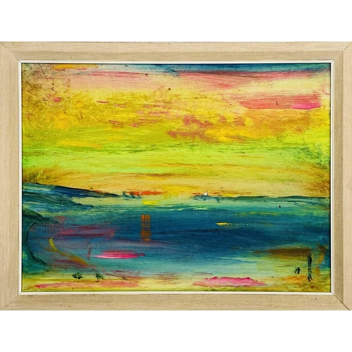 139 - § Sven BERLIN (1911-1999) Two works  Sunset, Isle of Wight, 1974, oil on board, signed, titled and d... 