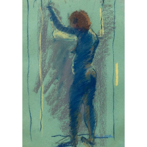 14 - § Rose HILTON (1931-2019) Blue Nude Pastel on paper, signed, 30 x 21cm, 54 x 44cm framed.